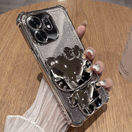 伊諾茂適用榮耀暢玩60a手機殼NLA一AN00保護硅膠套honor自帶鏡頭膜全包防摔透明軟NLAAN暢享女新款支架鏡 【閃粉-氣質(zhì)銀】自帶鏡頭膜+KT貓化妝鏡支架 榮耀 暢玩60A