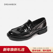 dreambox鈞博vibram馬臀皮純手工樂(lè )福鞋夏季透氣固特異一腳蹬皮鞋 黑色 39