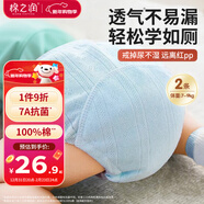 棉之潤尿布嬰兒純棉訓練褲隔尿可水洗男女寶寶新生兒戒尿不濕2條M碼