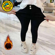 G.duck女童洋氣百搭小腳褲2025秋冬新款韓版寶寶彈力打底褲兒童鉛筆褲潮 黑色加絨 90cm