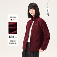 雪中飛外套女百搭休閑時(shí)尚防風(fēng)立領(lǐng)搖粒絨上衣 酒紅色加絨    3XL