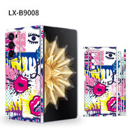 三棲虎適用榮耀Magicvs2包邊背膜炫彩貼紙MagicV2四周邊框側邊全包手機后蓋膜VS個(gè)性定制超薄磨砂保護貼 【LX-B9008】包邊背膜+鉸煉3M不留膠 榮耀Magic Vs2