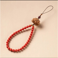 恒久葉朱砂砂朱砂手機掛繩桃木蓮花中創(chuàng  )意手腕手機鏈掛件男女來(lái)電閃 砂6MM手腕款桃木蓮花手機鏈
