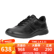 愛(ài)步（ECCO） Irving 運動(dòng)鞋男系帶休閑鞋 簡(jiǎn)約舒適真皮健步鞋 511614-男款-01001-黑色 42