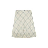 MBU法式波點(diǎn)半身雪紡裙A字裙夏季日系miu系風(fēng) 黃藍格子 現貨速發(fā) S