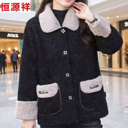 恒源祥加絨保暖女外套2025秋冬季新款韓版時(shí)尚顯瘦減齡翻領(lǐng)休閑百搭上衣 黑色【保暖外套a】 M 【建議80-100斤