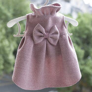 狗狗秋冬衣服寵物法斗泰迪比熊約克夏幼中小型犬狗狗衣服連身裙子 果醬紅毛呢條紋連身公主裙 貓3XL胸圍44背長(cháng)45重12-15斤