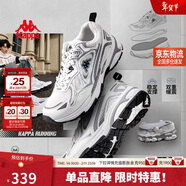卡帕（Kappa）運動(dòng)鞋子男鞋冬季跑步鞋老爹鞋子男厚底增高休閑鞋男 奧運灰 42