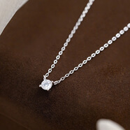 MP施華洛世奇同款S999足銀簡(jiǎn)約鋯石項鏈女感生日禮物送女友老婆 鋯石項鏈---白金色4mm 足銀