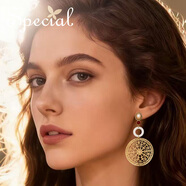 special時(shí)尚個(gè)性自然貝殼鏤空耳飾耳釘耳環(huán)女時(shí)光陣 金色圓款造型 耳釘
