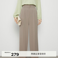 伊芙麗（eifini）蔣欣代言防曬高級垂感帥氣深褶窄版直筒西裝褲女新款褲子 灰綠 直筒褲 預售 M 160/64A