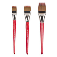 山頭林村兩層羽狀纖維尼龍毛平形畫(huà)絲毛貓毛鳥(niǎo)老虎胡須毛發(fā)水彩國畫(huà)筆70F 70F_#-6-4紅桿