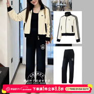 阿迪達斯（adidas）三葉草女裝套裝 2025冬季新款時(shí)尚針織夾克外套寬松直筒長(cháng)褲2件套 時(shí)尚潮搭【三葉草】 XS