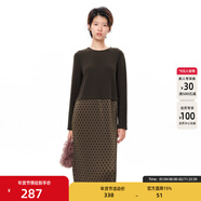 幻走（MOVEUP）2025冬季新款.FUN系列小圓領(lǐng)正肩波點(diǎn)印花針織連衣裙 暖棕 M