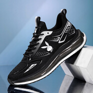 花花公子男鞋2026春秋季新款休閑運動(dòng)跑步鞋男士百搭厚底增高老爹鞋子男款 黑色 PLHH108 39