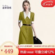 迪菲麗格法式氣質(zhì)襯衫連衣裙女2025新款夏季職業(yè)通勤收腰短袖裙子 圖片色 S