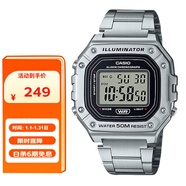 卡西歐（CASIO）手表男復古小方塊運動(dòng)防水學(xué)生男女f91w系列手表W-218HD-1A