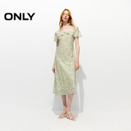 ONLY 2026春季彈力荷葉邊領(lǐng)腰間系帶修身顯瘦連衣裙女|126107028