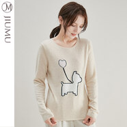 玖慕（JIUMU）打底衫秋冬長(cháng)袖套頭圓領(lǐng)外穿內搭甜美百搭保暖毛衣 蕎麥色 M