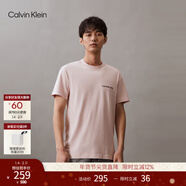Calvin KleinJeans夏季男女情侶中性休閑通勤ck字母純棉凈色內搭短袖T恤上衣