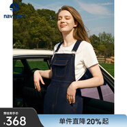 Navigare意大利小帆船減齡牛仔背帶裙女士夏季氣質(zhì)吊帶裙時(shí)尚女裝連衣裙 海軍藍 XL 碼
