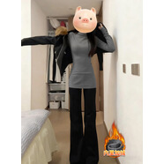 魏系灰色中長(cháng)款半高領(lǐng)羽絨服內搭打底衫女秋冬季加絨厚遮屁股包臀上衣 深灰色中長(cháng)款半高領(lǐng)打底衫【磨毛加絨款】 S