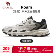 駱駝（CAMEL）漫游復古慢跑鞋男戶(hù)外運動(dòng)鞋子 K13S09L7015-1 一度灰/深欖綠 41