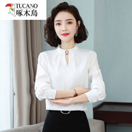 啄木鳥(niǎo)（TUCANO）2025初秋襯衫女紅色小衫洋氣上衣服新款韓版百搭雪紡衫長(cháng)袖打底衫 白色 L 建議【106-115斤】