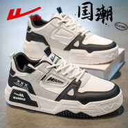 未知【廠(chǎng)牌】板鞋休閑鞋春夏秋季皮面透氣百搭厚底增高板鞋子男款 715白灰黑【皮面防水輕便百搭】 39