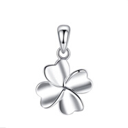 s999純銀裸墜愛(ài)心形吊墜女款單墜四葉草項鏈簡(jiǎn)約女墜子不含鏈掛墜 999足銀 經(jīng)典幸運草 單墜 銀白色