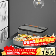 泰福高（TAFUCO）316不銹鋼飯盒上班族大容量便攜便當盒學(xué)生餐盤(pán)5分隔帶湯碗T5215