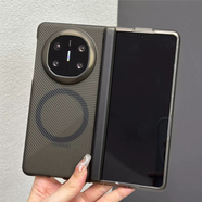 漢品優(yōu)適用于華為Mate X7 X6 X5手機硬殼幾何紋理典藏版超薄透明黑磁吸不變黃防摔前框后殼中軸保護套 【透黑】-磁吸款 華為 Mate X7