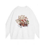 金智秀jisoo同款美式潮牌高街圓領(lǐng)衛衣女秋冬加絨慵懶風(fēng)上衣 白色重磅高質(zhì)量 加絨 XL 建議145-160斤