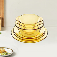 康寧餐具 Pyrex百麗餐具碗碟套裝6件耐熱玻璃飯碗沙拉碗深盤(pán)烤箱可用