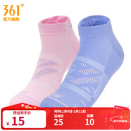 361°運動(dòng)襪冬季新款運動(dòng)短襪男女同款襪子跑步襪 螢光虛擬粉/螢光AI紫 M
