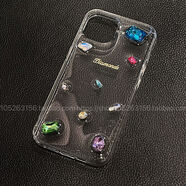其他家ins小眾少女彩色水鉆適用蘋(píng)果161415promax手機殼iPhone1312滴膠1 燙金字母水鉆 iPhone6plus