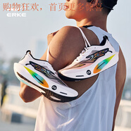 鴻星爾克（ERKE）芷境3代馬拉松跑鞋PB競速全掌碳板跑步鞋學(xué)生緩震運動(dòng)鞋子男 爾克白/正黑  男（破繭成蝶） 40