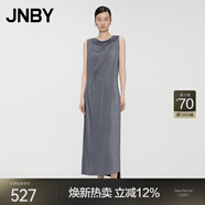 JNBY/江南布衣春夏連衣裙女設計感不規則領(lǐng)無(wú)袖氣質(zhì)優(yōu)雅OL風(fēng)5O4G11690 011/炭黑 M
