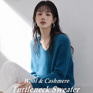 【京東直采】2026新年羊絨羊毛拉絨衫女士百搭打底毛衣無(wú)縫針織衫 V領(lǐng)-海藍 均碼 （90-145斤） 【3-15天發(fā)貨】