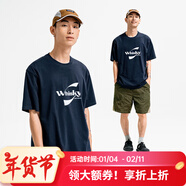 熊貓·本（ben.panda）25SS防曬速干T恤寬松印花上衣240G圓領(lǐng)運動(dòng)透氣情侶短袖 藏青色 XL