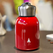 何佳功小胖丁保溫杯定制logo刻字佛系學(xué)生伴手禮品口袋便攜大肚水杯手提 紅-佛系-禪