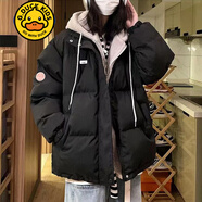 G.duck國標高中學(xué)生羽絨服冬季女2025新款初中生小個(gè)子寬松少女棉衣外套 黑色A S 建議85-100斤