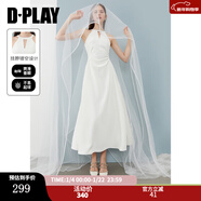 DPLAY【初戀裙系列】2025年秋季新款白色掛脖連衣裙女長(cháng)裙小白裙 時(shí)尚白 S