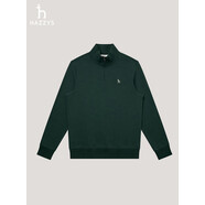 哈吉斯（HAZZYS）男裝 2025秋季新款半開(kāi)襟衛衣男羅紋磨毛長(cháng)袖男T恤ABTZE0CDE53 茶綠色OG 茶綠色OG S 165/88A44