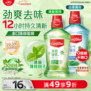 高露潔（Colgate）綠茶+薄荷漱口水500ml*2 無(wú)酒精 含氟清新口氣去口臭多口味