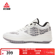 匹克態(tài)極910BB籃球鞋男冬季皮面復古實(shí)戰球鞋籃球文化板鞋運動(dòng)鞋 白/灰/黑【革網(wǎng)拼接】 39