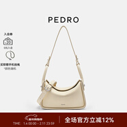 PEDRO新年禮物牛皮秋千包DEMI系列單肩腋下通勤斜挎包女包PW2-75210163 PW2-75210163-1香草白CHALK S