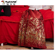 啄木鳥(niǎo)孕婦旗袍敬酒服新娘新中式馬面裙婚服大碼遮肚子回門(mén)便裝春夏 馬面裙 M