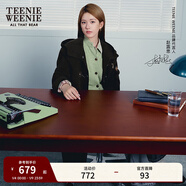 Teenie Weenie【趙露思同款】小熊女綿羊毛針織開(kāi)衫2025秋新款毛衣 粉色 XL