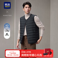 海瀾之家（HLA）羽絨馬甲男款輕商務(wù)經(jīng)典系列保暖馬甲男冬季 藏青10 2XL 185/100A推薦180~195斤